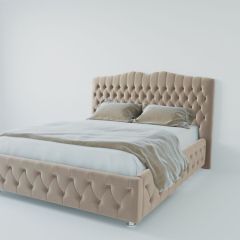 Кровать Нягань с ПМ 2000 (велюр светло-серый) в Карталах - kartaly.mebel24.online | фото 2