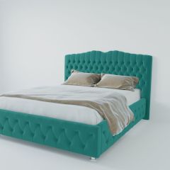 Кровать Нягань с ПМ 800 (велюр бирюзовый) в Карталах - kartaly.mebel24.online | фото 2