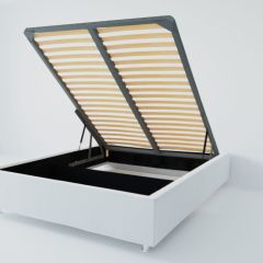 Кровать Подиум с ПМ 1600 (экокожа белая) в Карталах - kartaly.mebel24.online | фото 2