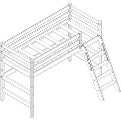 Кровать полувысокая с наклонной лестницей Соня (Вариант 6) в Карталах - kartaly.mebel24.online | фото 3