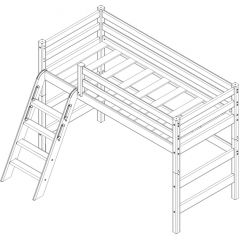 Кровать полувысокая с наклонной лестницей Соня (Вариант 6) в Карталах - kartaly.mebel24.online | фото 4