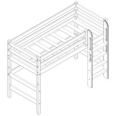 Кровать полувысокая с прямой лестницей Соня (Вариант 5) в Карталах - kartaly.mebel24.online | фото 3