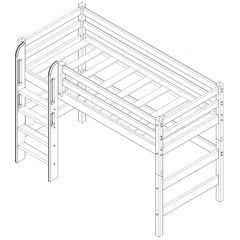 Кровать полувысокая с прямой лестницей Соня (Вариант 5) в Карталах - kartaly.mebel24.online | фото 4