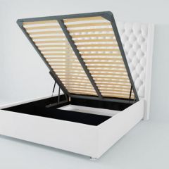 Кровать Берлин ЛЮКС с ПМ 2000 (экокожа белая) в Карталах - kartaly.mebel24.online | фото