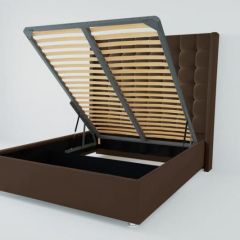 Кровать Венеция ЛЮКС с ПМ 900 (экокожа коричневая) в Карталах - kartaly.mebel24.online | фото 2