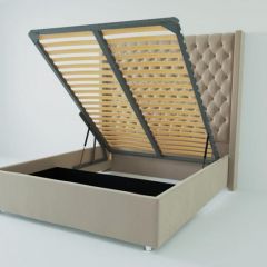 Кровать Версаль ЛЮКС с ПМ 1200 (велюр светло-серый) в Карталах - kartaly.mebel24.online | фото 2