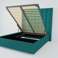Кровать Венеция ЛЮКС с ПМ 1600 (велюр бирюзовый) в Карталах - kartaly.mebel24.online | фото