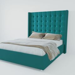 Кровать Венеция ЛЮКС с ПМ 1600 (велюр бирюзовый) в Карталах - kartaly.mebel24.online | фото 2