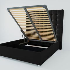 Кровать Венеция ЛЮКС с ПМ 800 (экокожа кольт ч) в Карталах - kartaly.mebel24.online | фото