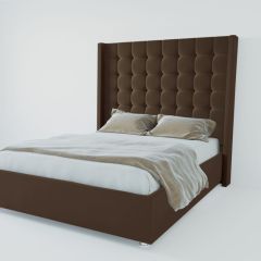 Кровать Венеция ЛЮКС с ПМ 900 (экокожа коричневая) в Карталах - kartaly.mebel24.online | фото