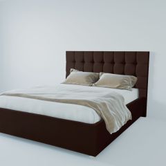 Кровать Венеция с ПМ 1200 (экокожа коричневая) в Карталах - kartaly.mebel24.online | фото 2