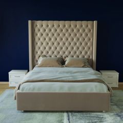 Кровать Версаль ЛЮКС с ПМ 1200 (велюр светло-серый) в Карталах - kartaly.mebel24.online | фото