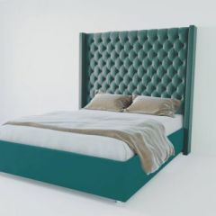 Кровать Версаль ЛЮКС с ПМ 1600 (велюр бирюзовая) в Карталах - kartaly.mebel24.online | фото