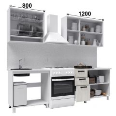 Кухня ДИОР 2 м со стеклом (белый/дуб крафт белый) в Карталах - kartaly.mebel24.online | фото 2