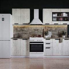 Кухня ДИОР 2 м со стеклом (белый/дуб крафт белый) в Карталах - kartaly.mebel24.online | фото