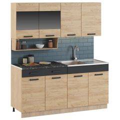 Кухонный гарнитур Алиса 13 (Дуб Сонома/Золотой) 1600 в Карталах - kartaly.mebel24.online | фото 2