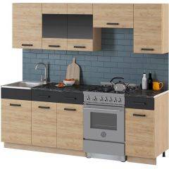 Кухонный гарнитур Алиса 15 (Дуб Сонома/Золотой) 2300 в Карталах - kartaly.mebel24.online | фото 2