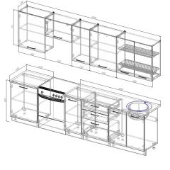 Кухонный гарнитур Лада 3000 (Стол. 26мм) в Карталах - kartaly.mebel24.online | фото 2