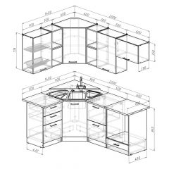 Кухонный гарнитур Лариса оптима 4 1400х2000 мм в Карталах - kartaly.mebel24.online | фото 2