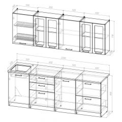 Кухонный гарнитур Лоретта компакт 2200 мм в Карталах - kartaly.mebel24.online | фото 2