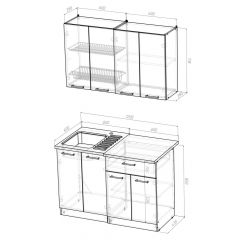 Кухонный гарнитур Ольга лайт 1 1200 мм в Карталах - kartaly.mebel24.online | фото 2