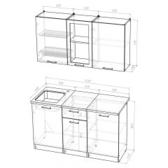 Кухонный гарнитур Ольга медиум 1 1400 мм в Карталах - kartaly.mebel24.online | фото 2