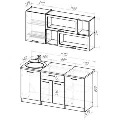 Кухонный гарнитур Паола стандарт 1600 мм в Карталах - kartaly.mebel24.online | фото 2