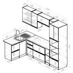 Кухонный гарнитур Симфония мега прайм 1500х2700 мм в Карталах - kartaly.mebel24.online | фото 2