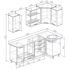 Кухонный гарнитур угловой Бланка 2200х1000 (Стол. 26мм) в Карталах - kartaly.mebel24.online | фото 3