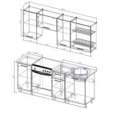Кухонный гарнитур Вегас 2000 (Стол. 26мм) в Карталах - kartaly.mebel24.online | фото 3