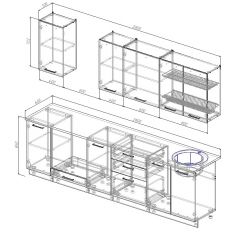 Кухонный гарнитур Вегас 2800 (Стол. 26мм) в Карталах - kartaly.mebel24.online | фото 2