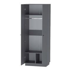 Квадро ШК-1 Шкаф 2дв. (ЛДСП графит) в Карталах - kartaly.mebel24.online | фото 2