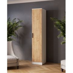 ЛАРС Пенал Белый/Дуб крафт золотой в Карталах - kartaly.mebel24.online | фото