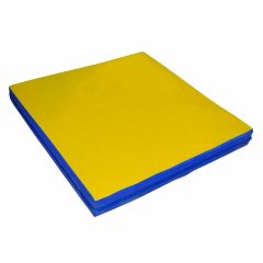 Мат гимнастический 1х1х0,05м цв. синий-желтый в Карталах - kartaly.mebel24.online | фото 1