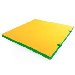 Мат гимнастический 1х1х0,05м с вырезом под стойки цв. зеленый-желтый в Карталах - kartaly.mebel24.online | фото