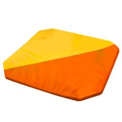 Мат гимнастический 1,3x1,3x0,05м складной скошенные углы цв.оранжевый-желтый в Карталах - kartaly.mebel24.online | фото