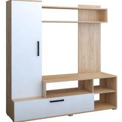 Мини-стенка Линда (дуб золотой/белый глянец) в Карталах - kartaly.mebel24.online | фото 2
