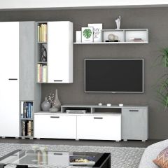 Гостиная Эльза (модульная) Бетонный Камень/Белый в Карталах - kartaly.mebel24.online | фото