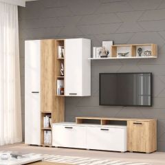 Гостиная Эльза (модульная) Дуб Крафт Золотой/Белый в Карталах - kartaly.mebel24.online | фото