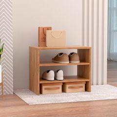 Обувница открытая 550 (ЛДСП Дуб крафт золотой) в Карталах - kartaly.mebel24.online | фото