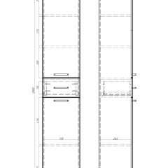 Пенал напольный Контраст 35 с верхним ящиком В1 правый АЙСБЕРГ (DA2707P) в Карталах - kartaly.mebel24.online | фото 5