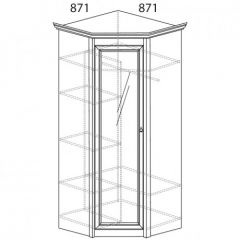Шкаф угловой №641 "Флоренция" Фасад глухой (угол 871*871) Дуб оксфорд в Карталах - kartaly.mebel24.online | фото 2