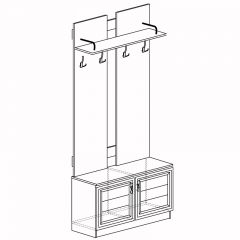 Шкаф для одежды открытый Лира №58 Дуб нортон темный в Карталах - kartaly.mebel24.online | фото 2