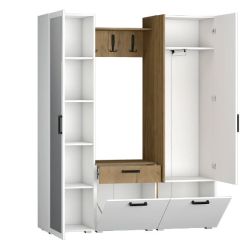 Прихожая Прайм-1 (Дуб Крафт Золотой/Бетонный камень) в Карталах - kartaly.mebel24.online | фото 2
