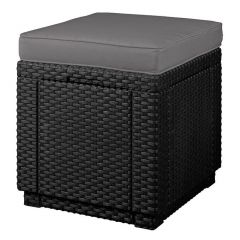 Пуфик Куб с подушкой (Cube with cushion) графит - прохладный серый в Карталах - kartaly.mebel24.online | фото