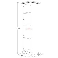 Шкаф 1-но дверный для белья Ольга 1Н в Карталах - kartaly.mebel24.online | фото 2