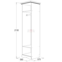 Шкаф 1-но дверный для одежды Ольга 1Н в Карталах - kartaly.mebel24.online | фото 2