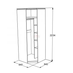 Шкаф 1-но дверный угловой Ольга-13 (840*840) в Карталах - kartaly.mebel24.online | фото 2