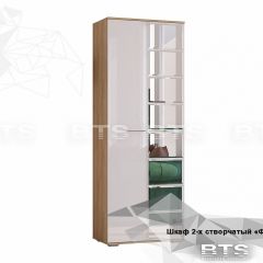 ФЛАЙ Шкаф 2-х створчатый ШК-04 (дуб сонома/белый) в Карталах - kartaly.mebel24.online | фото 2