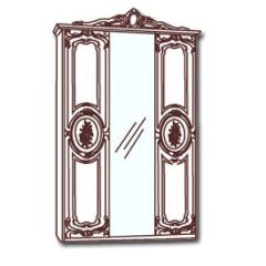 Шкаф 3-х дверный с зеркалами (01.143) Роза (беж) в Карталах - kartaly.mebel24.online | фото